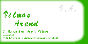 vilmos arend business card